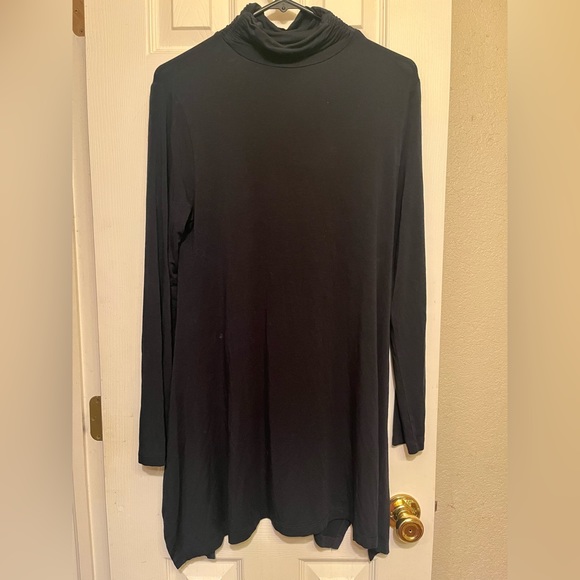 Soft Surroundings Black Mock Turtleneck Trapeze Dress Tunic Size Medium - Picture 4 of 5
